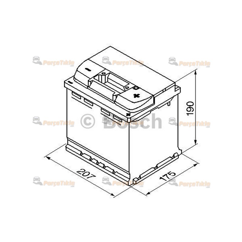 Akü, 12v 50ah Bosch Akü (kare) 0092s40420 |