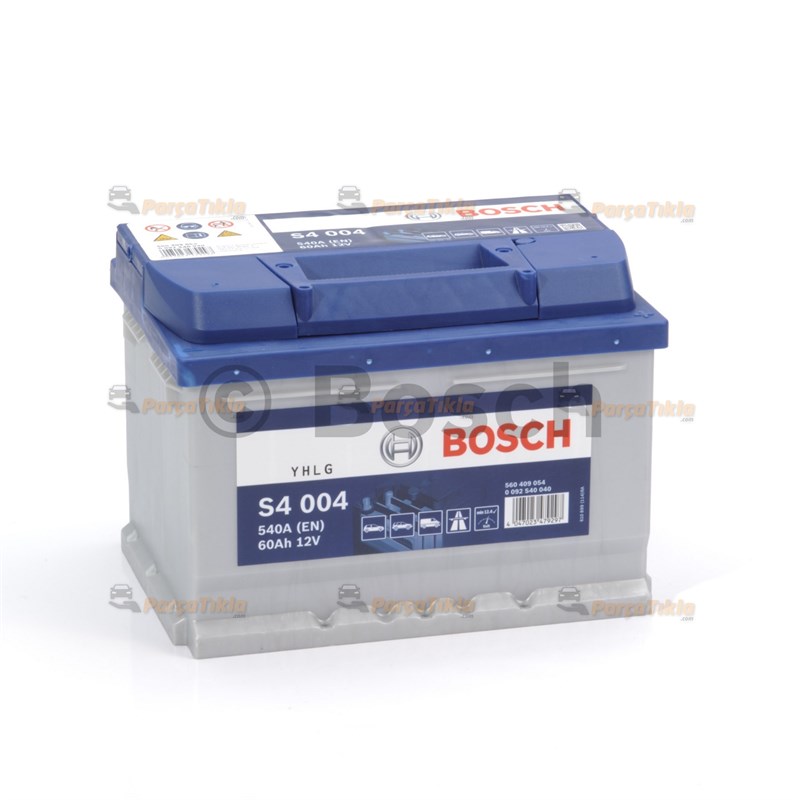 Akü, 12V 60Ah Bosch Akü S4 Alçak 0092S40310