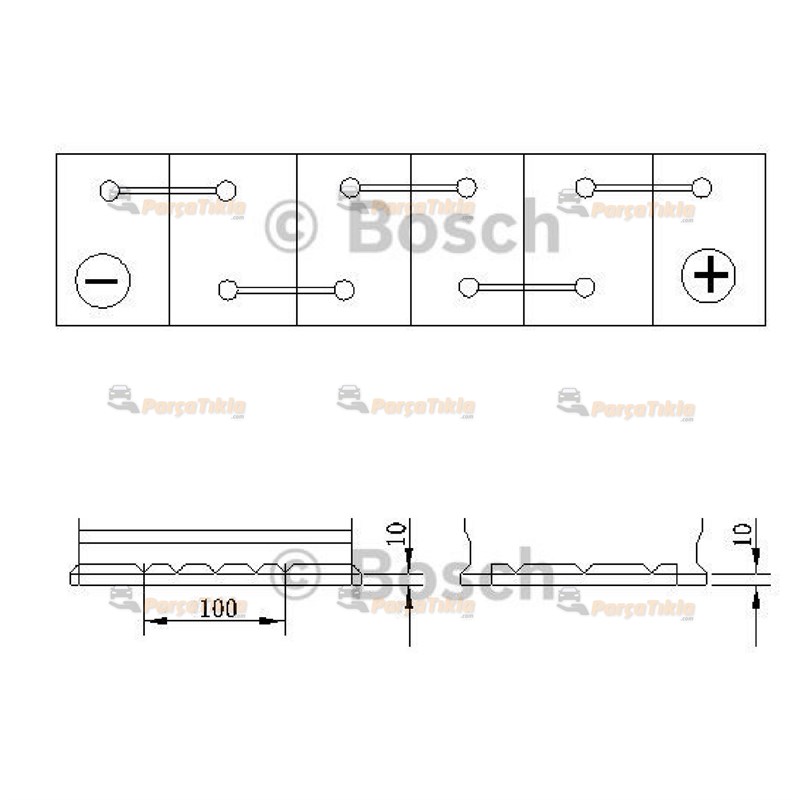 Akü, 12V 70Ah S3 Bosch Akü 0092S30150 640A