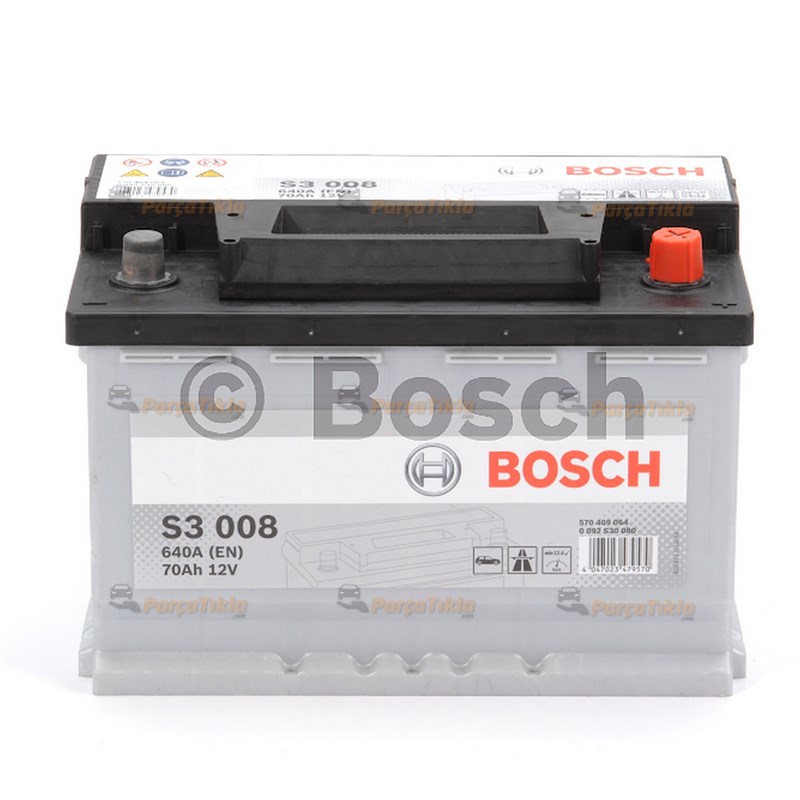 Akü, 12V 70Ah S3 Bosch Akü 0092S30150 640A