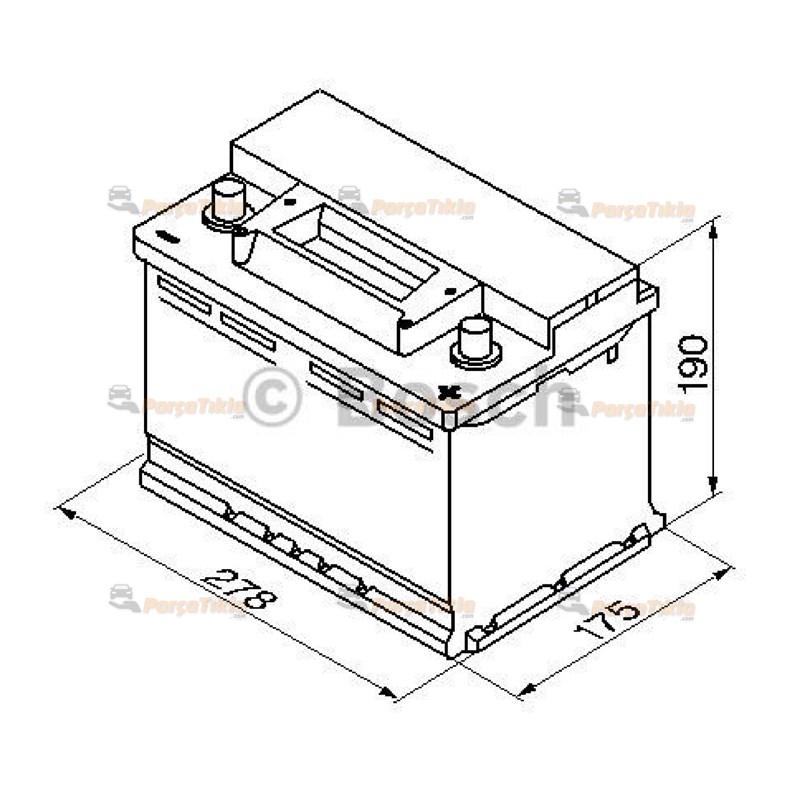 Akü, 12V 70Ah S3 Bosch Akü 0092S30150 640A