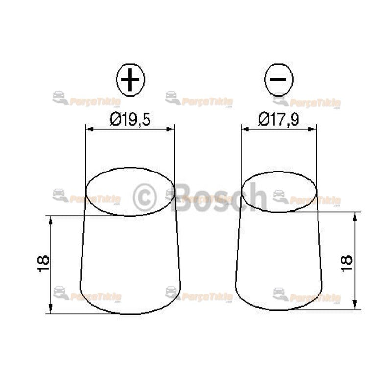 Akü, 12V 65Ah Alçak Akü Bosch Opel Ford 0092S30650