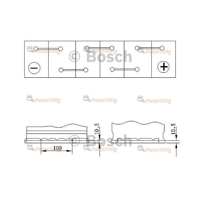 Akü, 12V 65Ah Alçak Akü Bosch Opel Ford 0092S30650