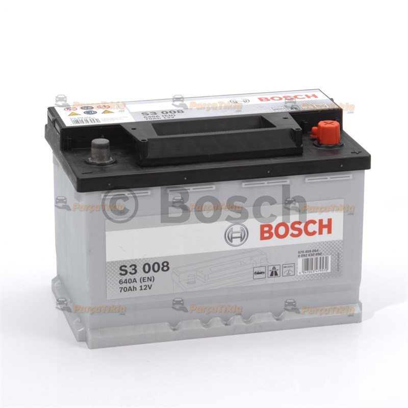 Akü, 12V 70Ah S3 Bosch Akü 0092S30150 640A
