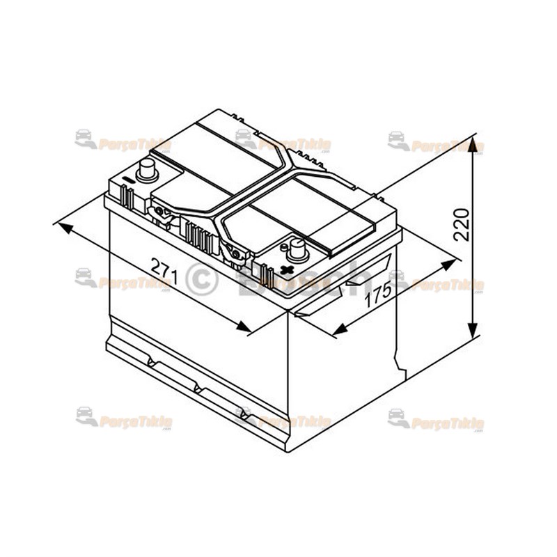 Akü, 12V 70Ah Yüksek Bosch Akü S4 (Japon) 0092S40530