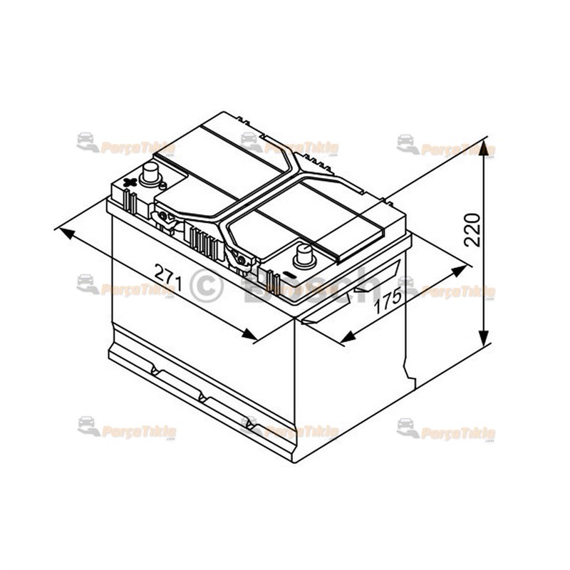 Akü, 12V 70Ah Bosch Akü S4 (Ters) (Japon) 0092S40560