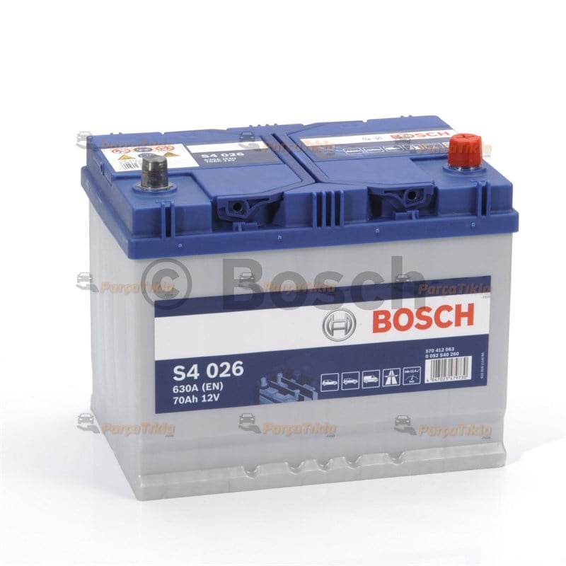 Akü, 12V 70Ah Yüksek Bosch Akü S4 (Japon) 0092S40530
