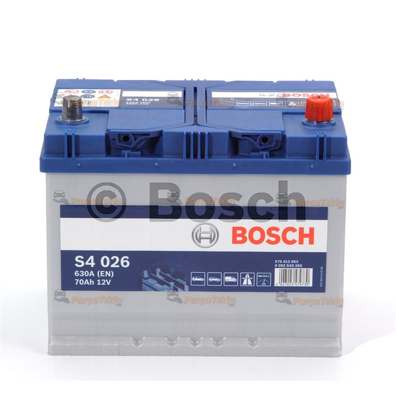 Akü, 12V 70Ah Yüksek Bosch Akü S4 (Japon) 0092S40530