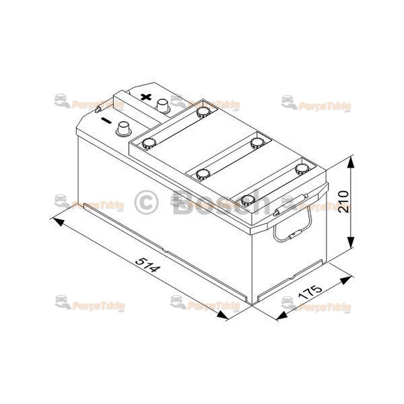 Akü, 12V 135Ah T3 Akü Siyah 0092T30100