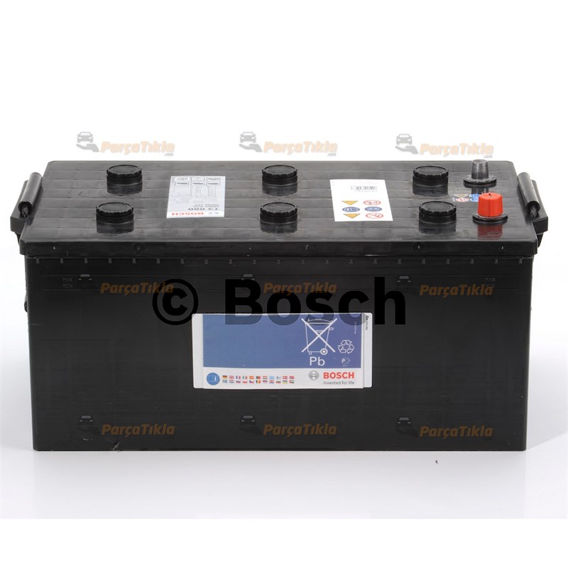 Akü, 12V 200Ah Bosch Akü 0092T30840 Siyah Sulu