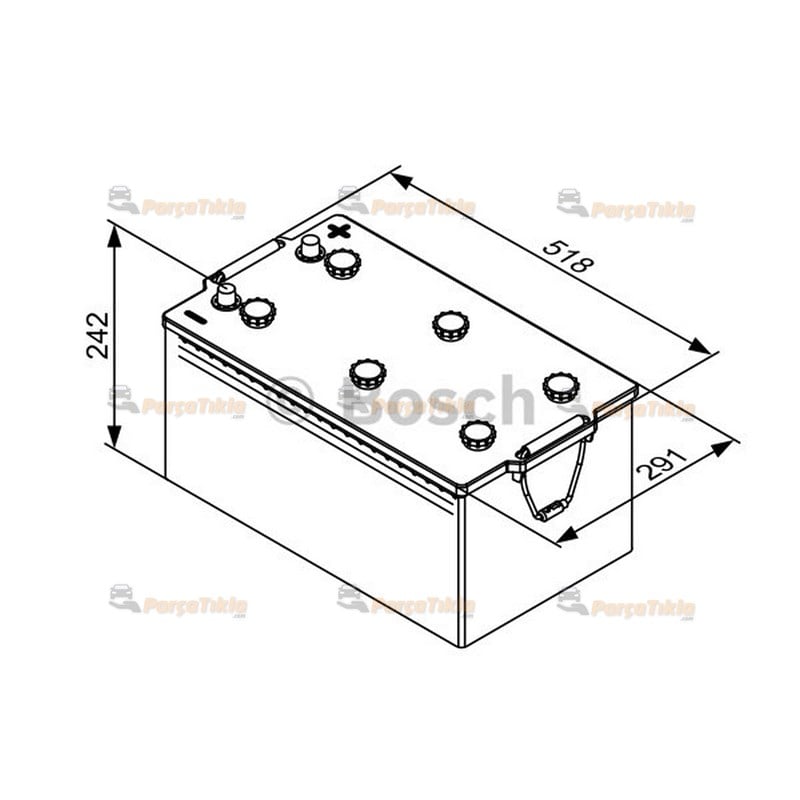 Akü, 12V 220Ah Akü T3 0092T30830