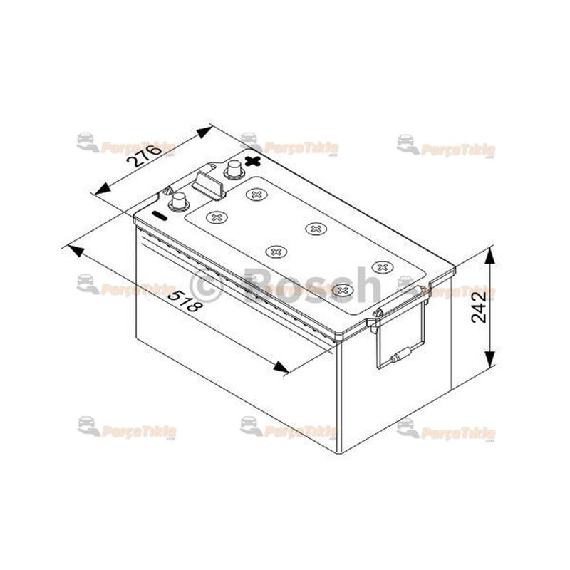 Akü, 12V 225Ah T Serisi Bosch Akü 092T50790