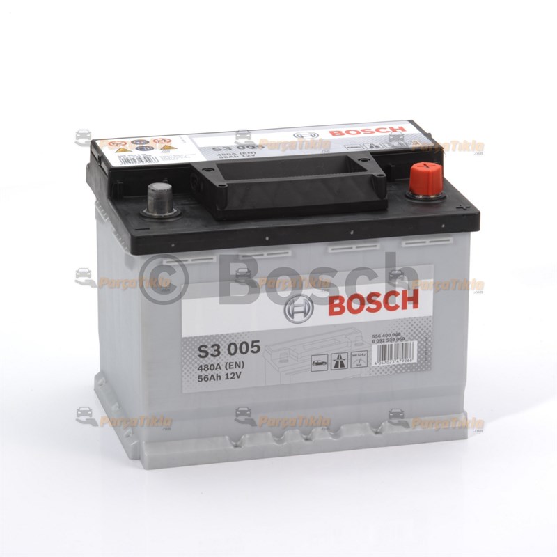 Akü, 12V 56Ah S3 Bosch Akü 0092S30550