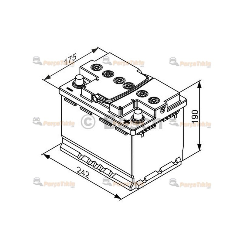 Akü, 12V 60Ah S5 Agm Bosch Start Stop 0092S5a030