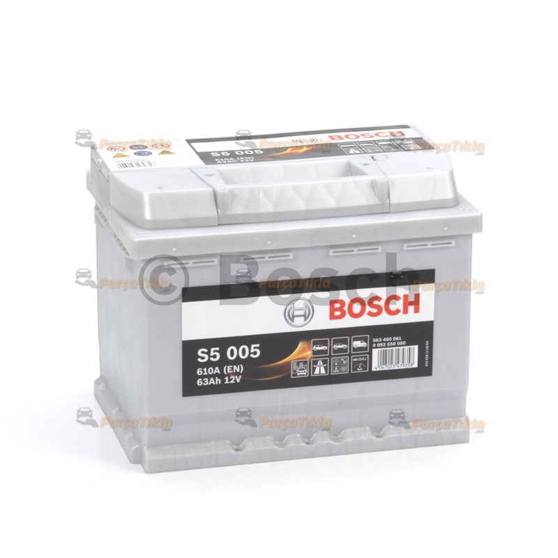 Akü, 12V 63Ah S5 Silver Plus Bosch Akü 0092S50120
