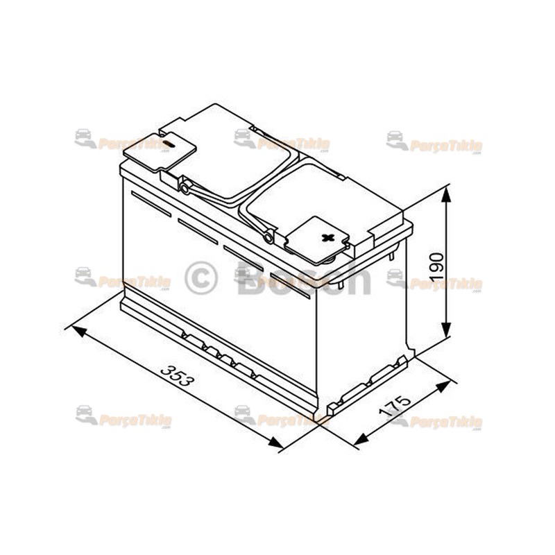 Akü, 12V 95Ah Agm Bosch Akü Start Stop 0092S5a070