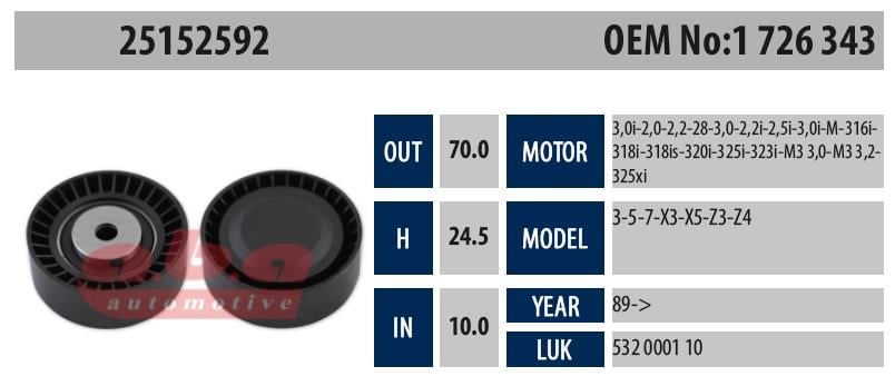 Gergi Rulmanı Sprinter Aba 2515259210x70x25 | Aba 25152592