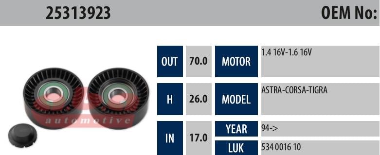 Gergi Rulmanı Aba 25313923 Bmw 17x70x26 | Aba 25313923