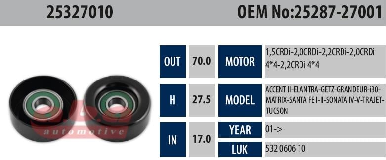 Gergi Rulmanı Aba25327010 Eks Saç 17x70x28 | Aba 25327010