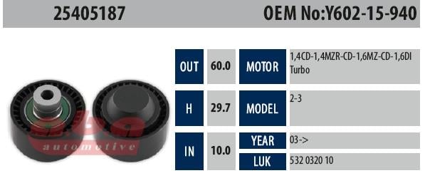 Alternatör Gergi Rulmanı C2 C3 Xsara Fiesta Focus | Aba 25405187