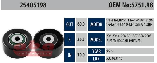 Alternatör Gergi Rulmanı 10x60x27 Partner Berlingo Nemo Xsara | Aba 25405198