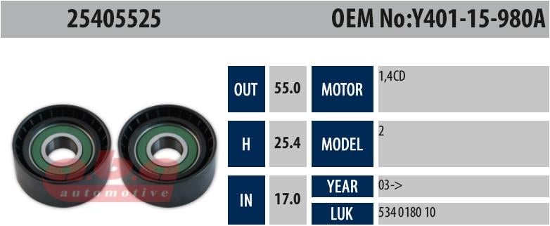 Gergi Rulmanı Aba 25405525 Citroen 17x55x25 Karsan J10 Ford Fiesta-focus | Aba 25405525