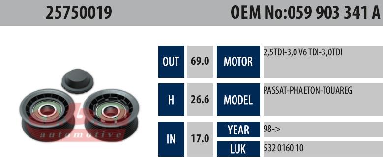 Gergi Rulmanı Aba 25750019 17x69x27 Eks | Aba 25750019