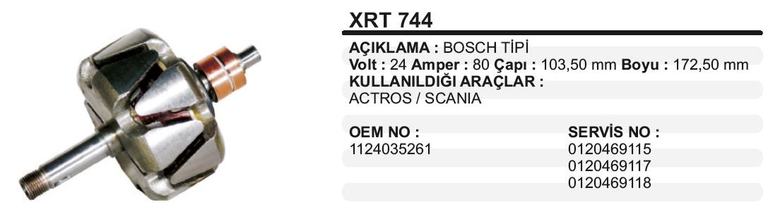 Rotor 24v 80ah Mercedes Actros Scanıa Iveco Xrt744 | Aes Xrt744