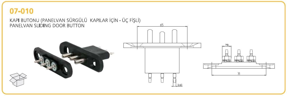 Sürgülü Kapı Butonu (swıtch) 3 Lü----------07-010 | Aksa 07010