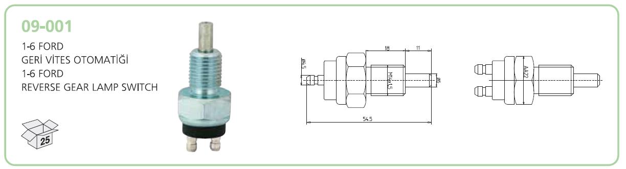 Geri Vites Müşürü 1.6 Iveco 50nc 1600 Dkş Tofaş Aksa 09004 Ak09001004 | Aksa 09001