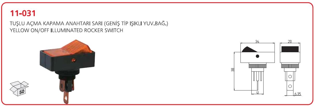 Tuşlu Açma Kap Anahtarı Geniş Tip Yuvarlak Bağlan | Aksa 11031