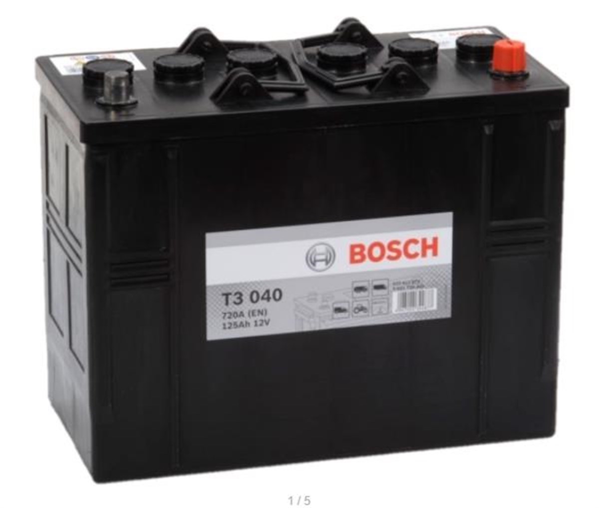 Akü, 12V 125Ah T3 Akü Bosch Siyah Yüksek 0092T30070