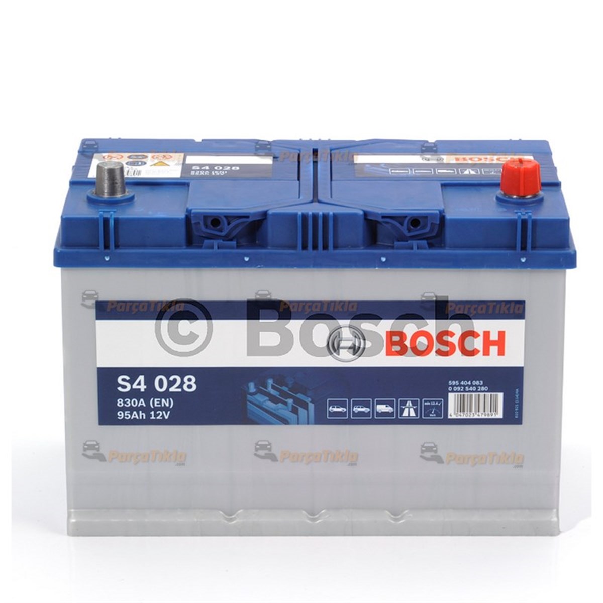 Akü, 12V 95Ah Bosch Akü S4 0092S40570 800A