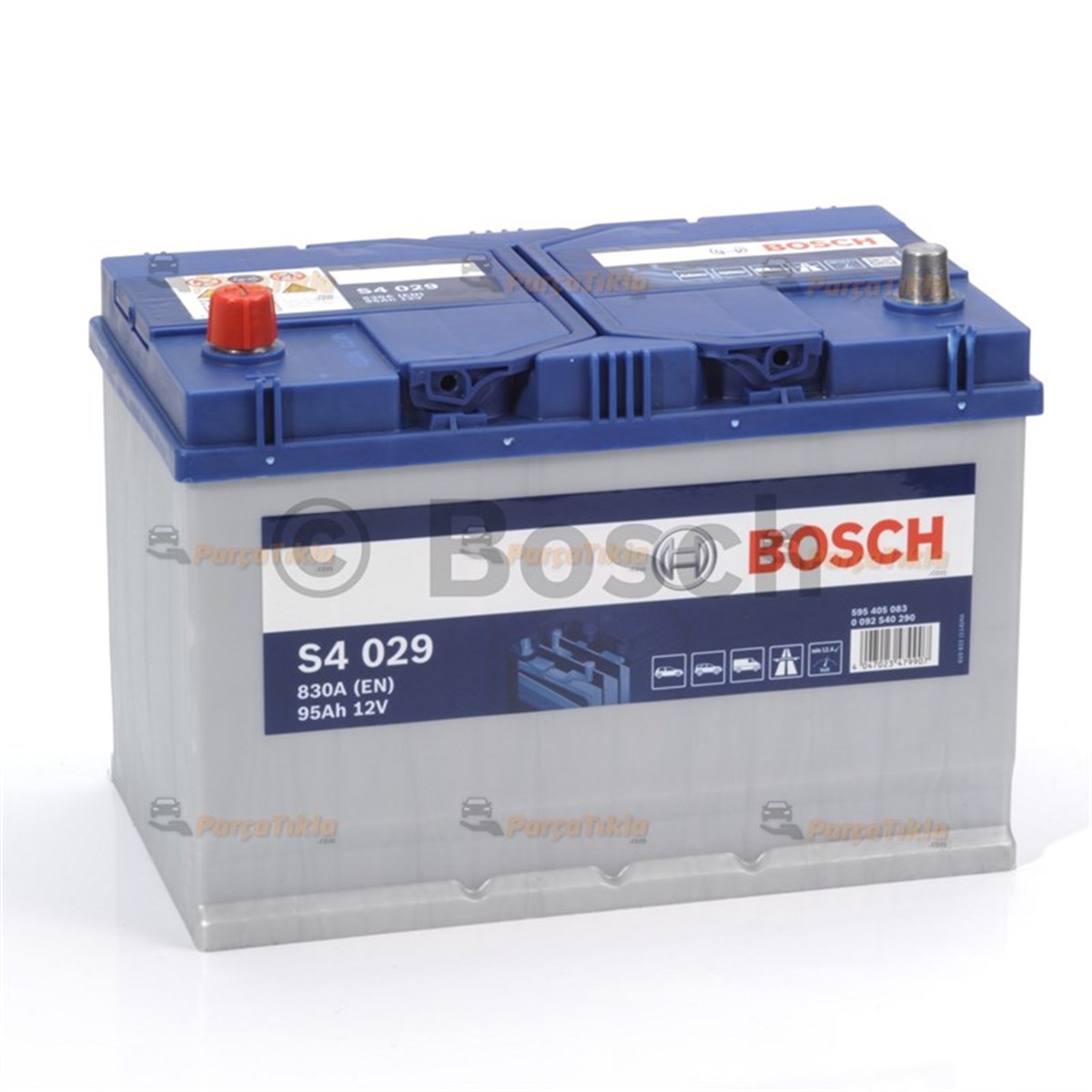 Akü, 12V 95Ah Bosch Akü S4 Ters 0092S40580
