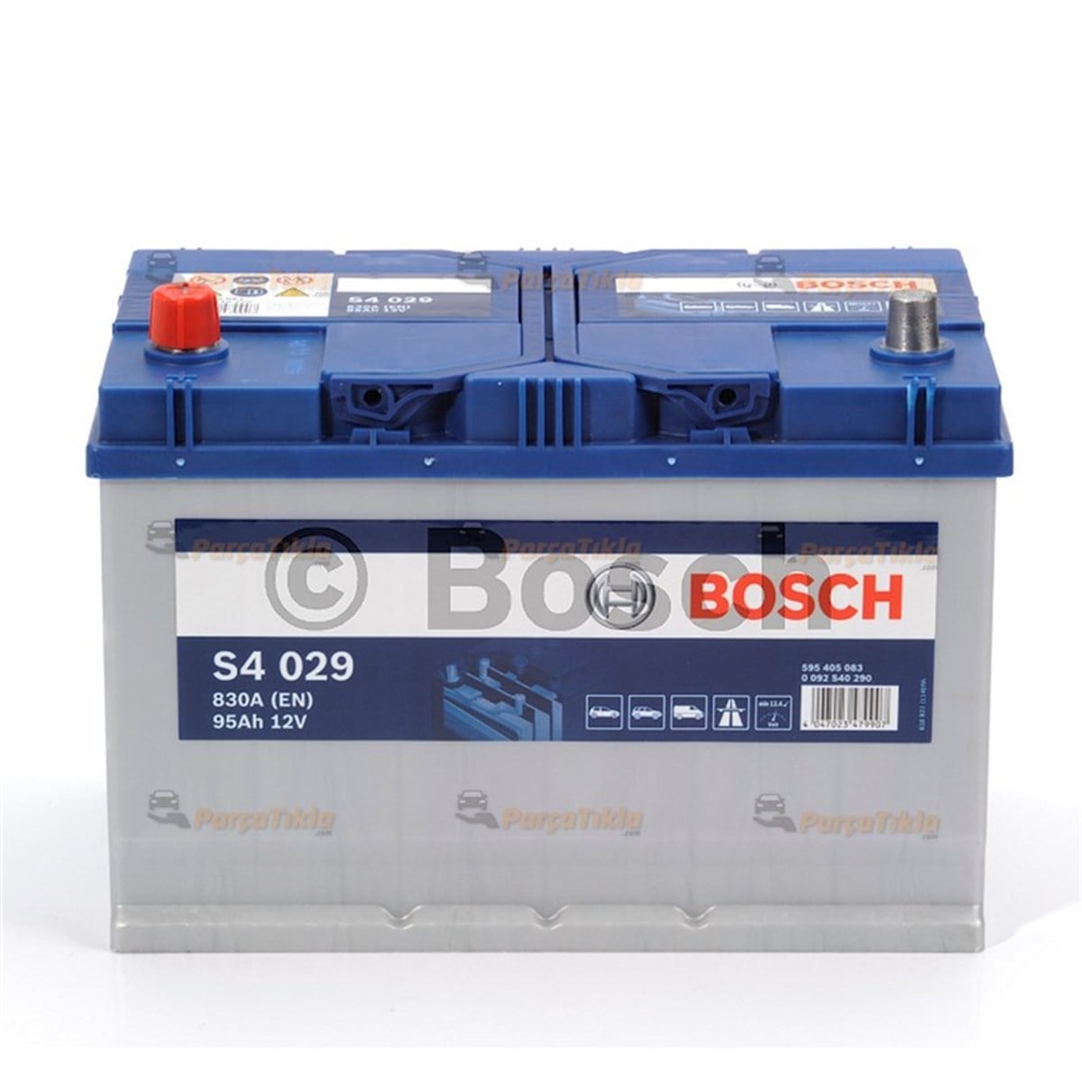 Akü, 12V 95Ah Bosch Akü S4 Ters 0092S40580