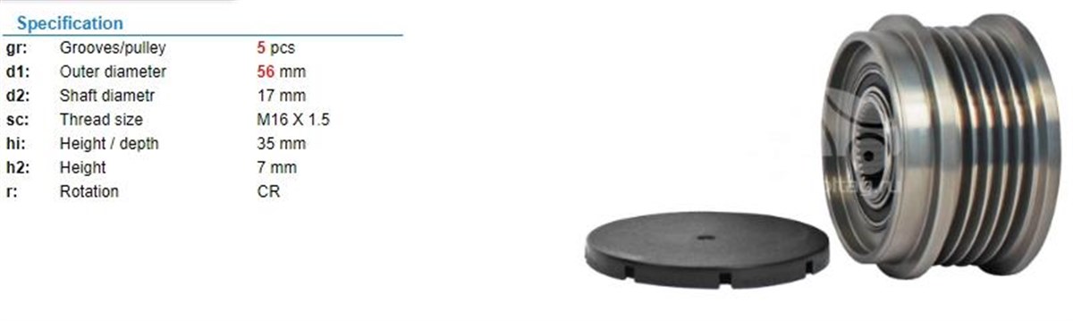 Alt.kasnağı 5kan Audi Vw Skoda 226322 Oap 7076 | Ina 535000810