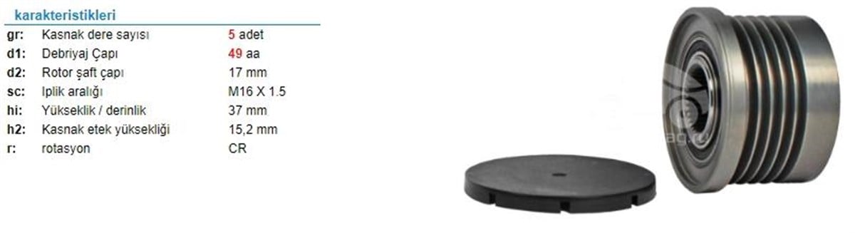 Alt.kasnağı 5kan Doblo Linea Multıjet | Ith Ksn04810