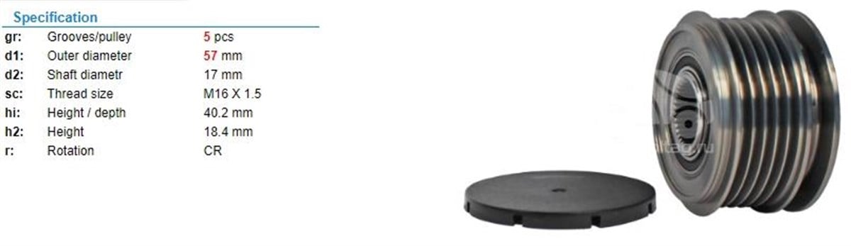 Alt.kasnağı 5kan Hyundai Accent-kia Getz 236071 | Ith Ksn18710