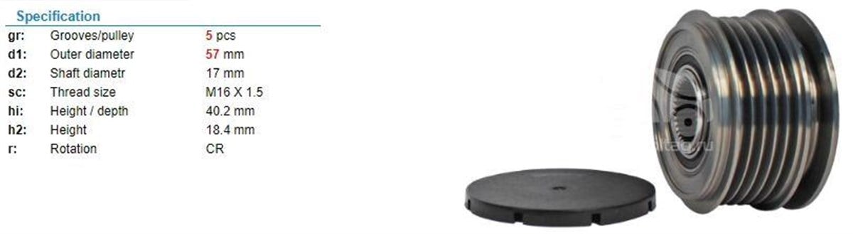 Alt.kasnağı 5kan Hyundaı I40 Accent Era Kia Getz Kas F236071 | Valeo 588043