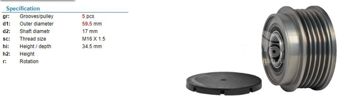 Alt.kasnağı 5kan Hyundai Kia Terracan Carnıval | Ina 535003410