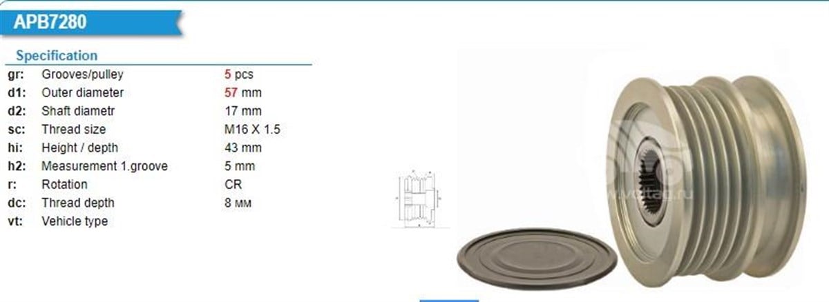 Alt.kasnağı 5kan Opel General Motors | Gmp 4670071