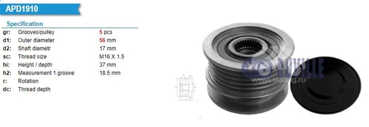 Alt. Kasnağı 5kan Opel Vectra | Ith Brd2015508