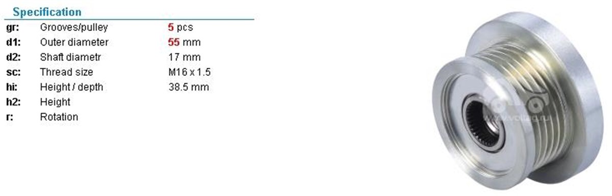 Alt.kasnağı 5kan Renault Clio Megan Kango Takozlu Syf30381 | Ith Ksn11610t