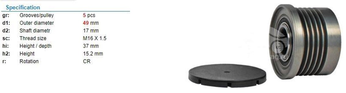 Alt.kasnağı 5kan Renault Trafic Laguna Doblo 234637 | Valeo 588038