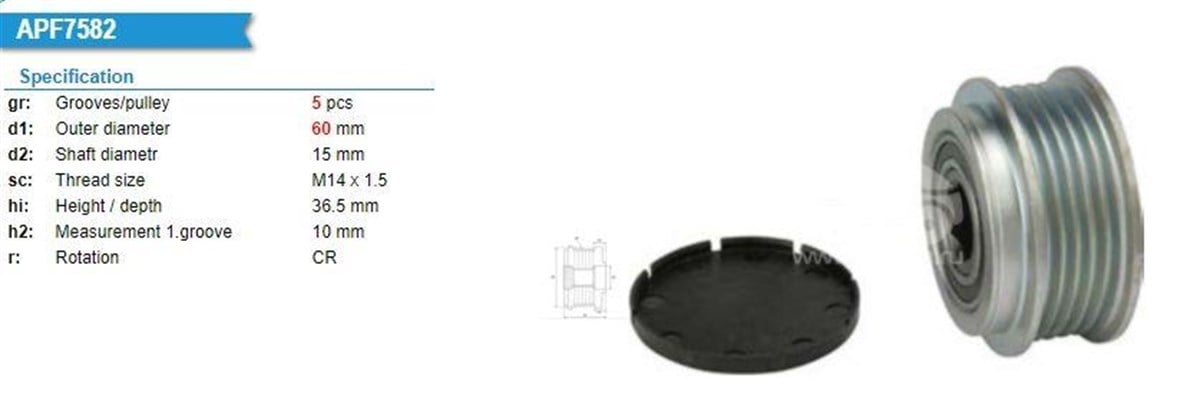 Alt.kasnağı 5kan Toyota Yarıs 1.4 D-4d 2001-2005 | Ina 535018010