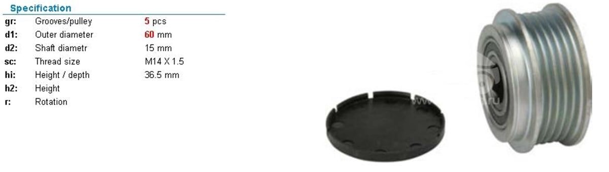 Alt.kasnağı 5kan Toyota Yarıs 1.4 D-4d 2001-2005 | Ith Ksn18010