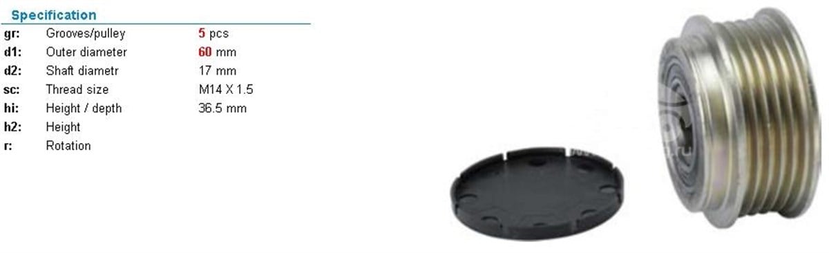 Alt.kasnağı 5kan Toyota Yaris | Ith Ksn19910