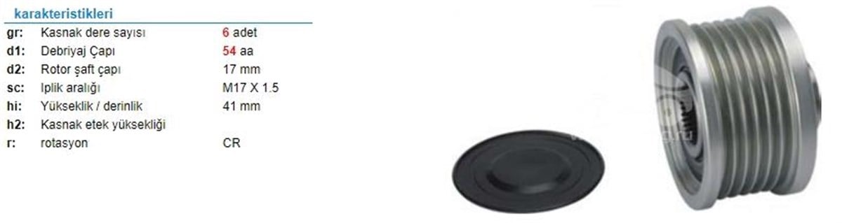 Alt.kasnağı 6kan Alfa Bravo Doblo Line 238822 | Ith Ksn11210