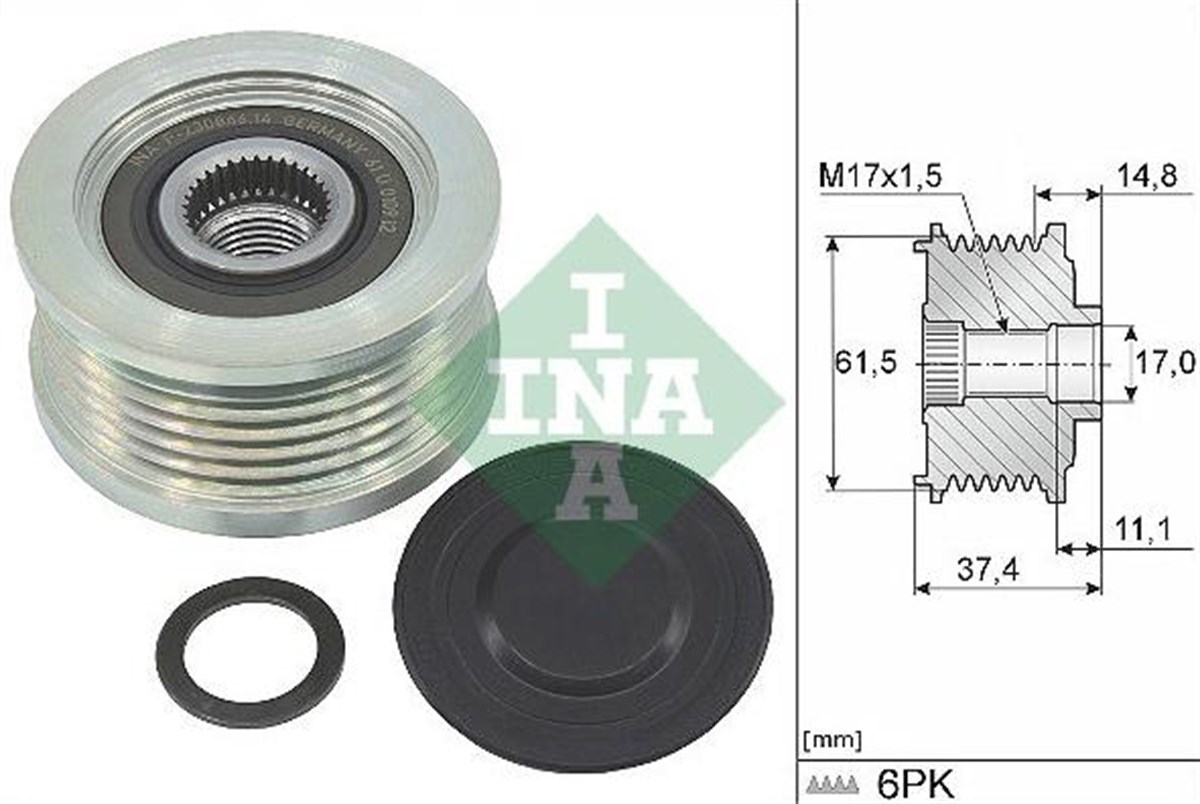 Alt.kasnağı 6kan Alfa Fiat Bravo Marea Punto | Ina 535034810
