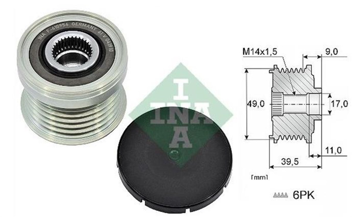Alt.kasnağı 6kan Alfa Romeo Bmw Ford Ord Focus Transit Courier B-max Ym Bmw 1.16i 1.18i 1.20i F20 F21 F80 F31 | Ina 535036110